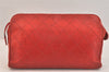 Authentic CHANEL Calf Skin Bicolore CC Logo Clutch Hand Bag Purse Red 3654K