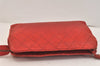 Authentic CHANEL Calf Skin Bicolore CC Logo Clutch Hand Bag Purse Red 3654K