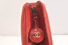 Authentic CHANEL Calf Skin Bicolore CC Logo Clutch Hand Bag Purse Red 3654K