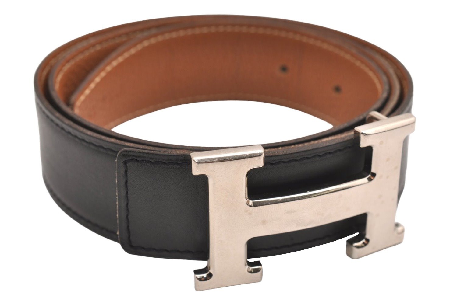 Authentic HERMES Constance Leather Belt Size 75cm 29.5