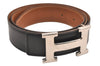 Authentic HERMES Constance Leather Belt Size 75cm 29.5" Black Brown 3655J