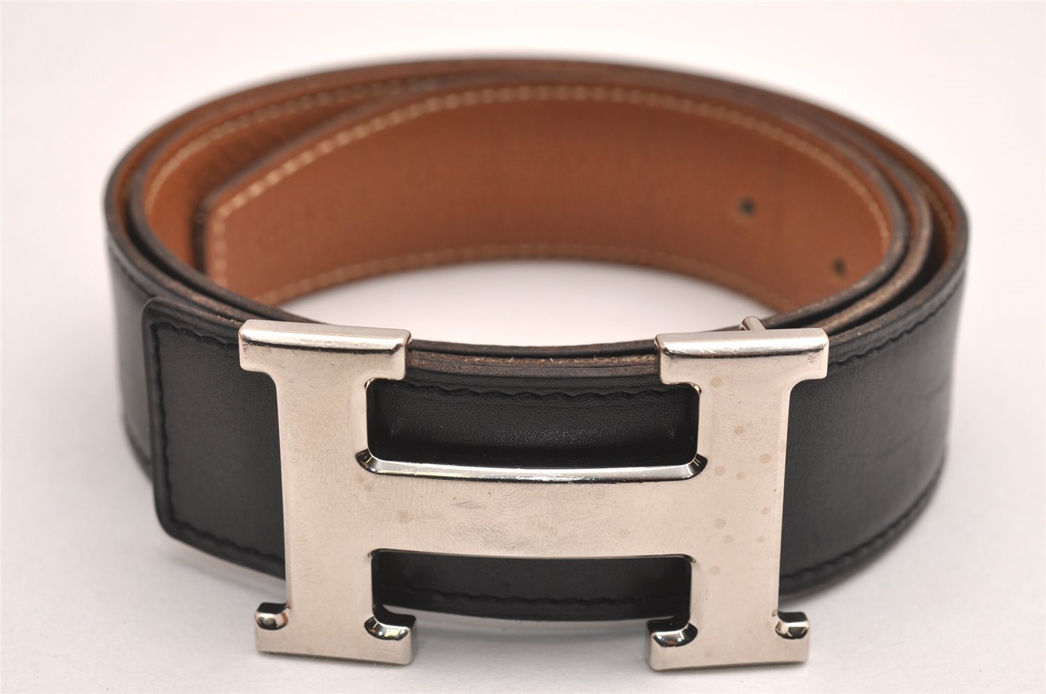 Authentic HERMES Constance Leather Belt Size 75cm 29.5