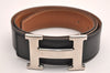 Authentic HERMES Constance Leather Belt Size 75cm 29.5" Black Brown 3655J