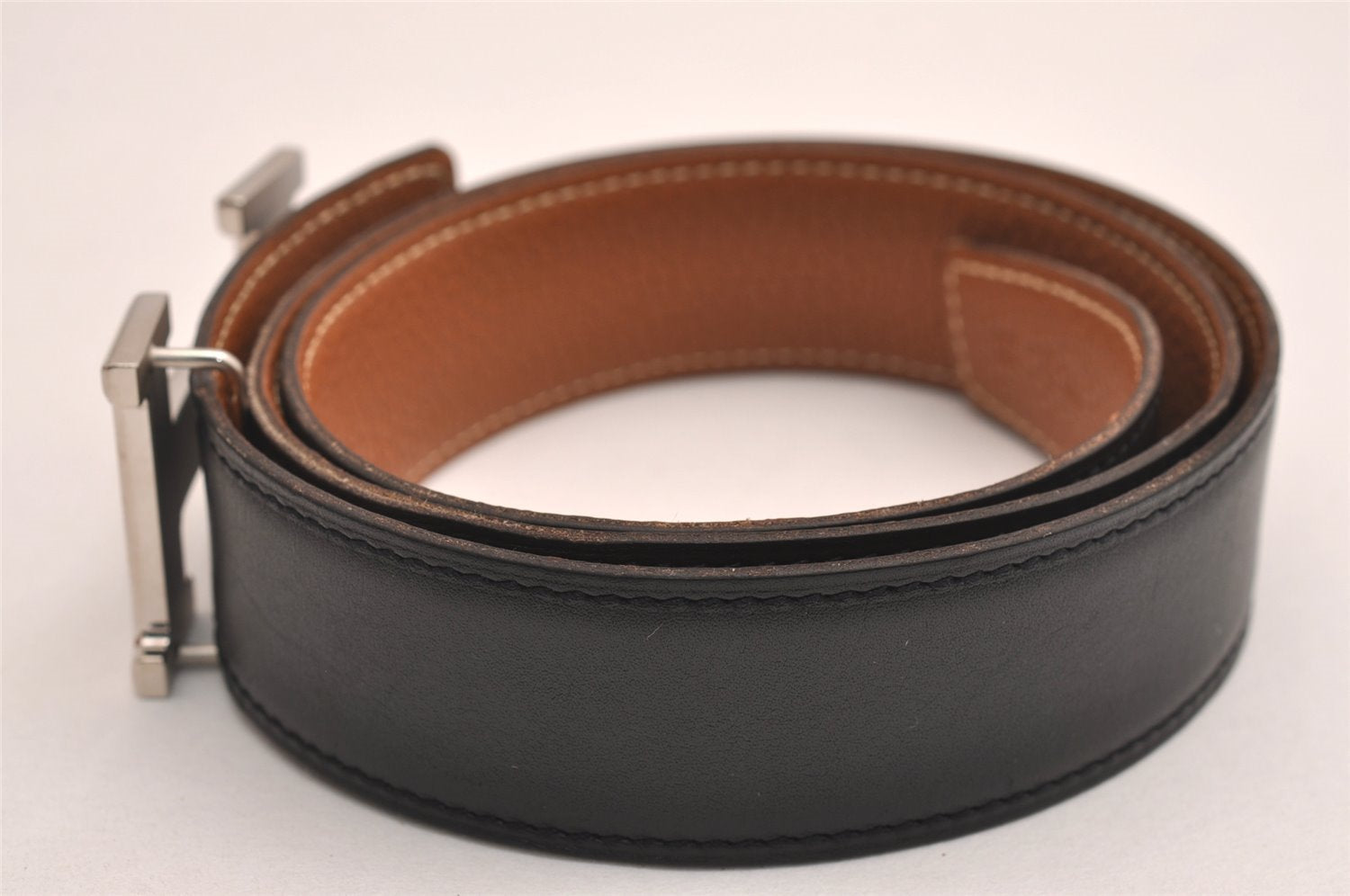 Authentic HERMES Constance Leather Belt Size 75cm 29.5