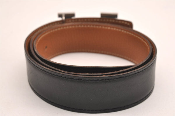 Authentic HERMES Constance Leather Belt Size 75cm 29.5" Black Brown 3655J