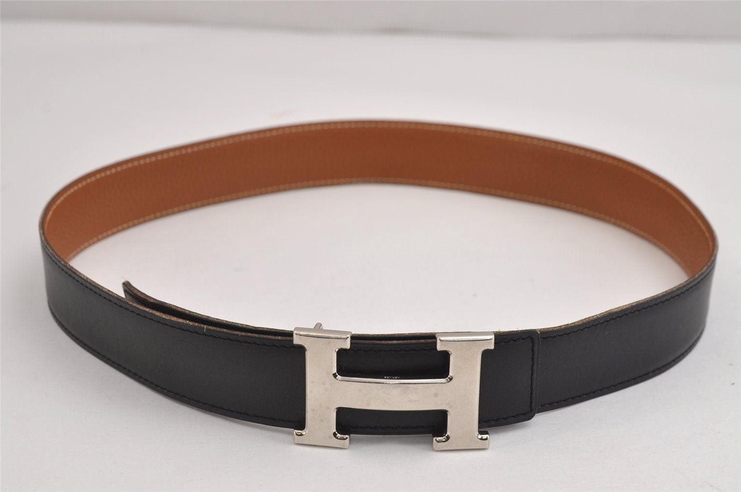 Authentic HERMES Constance Leather Belt Size 75cm 29.5