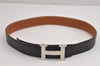 Authentic HERMES Constance Leather Belt Size 75cm 29.5" Black Brown 3655J