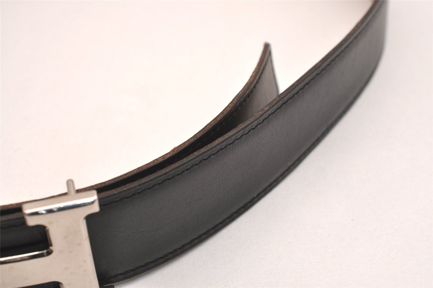 Authentic HERMES Constance Leather Belt Size 75cm 29.5