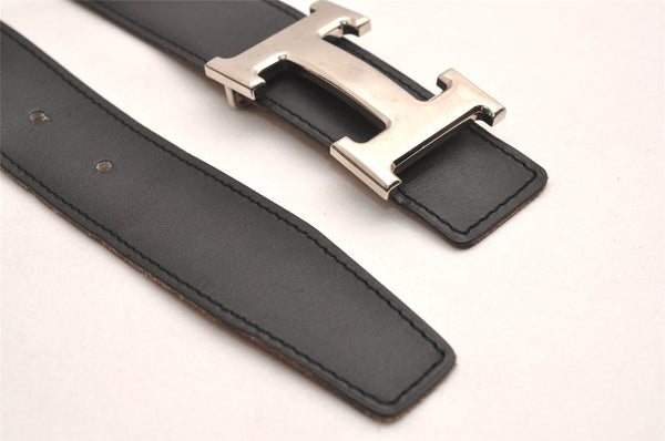 Authentic HERMES Constance Leather Belt Size 75cm 29.5" Black Brown 3655J