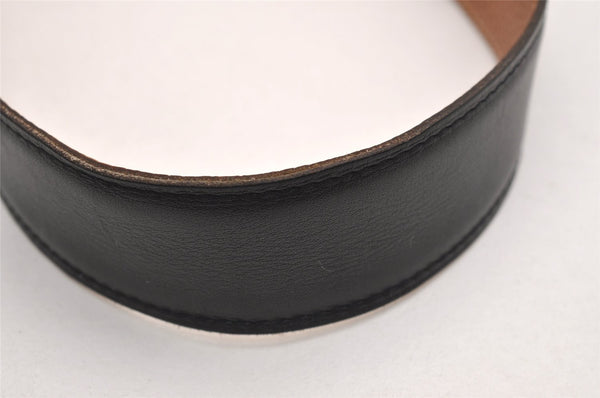 Authentic HERMES Constance Leather Belt Size 75cm 29.5" Black Brown 3655J