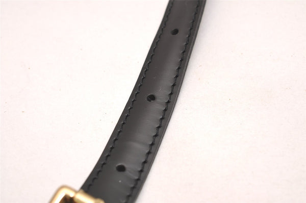 Authentic Louis Vuitton Leather Shoulder Strap Black 40.9-48" LV 3656J