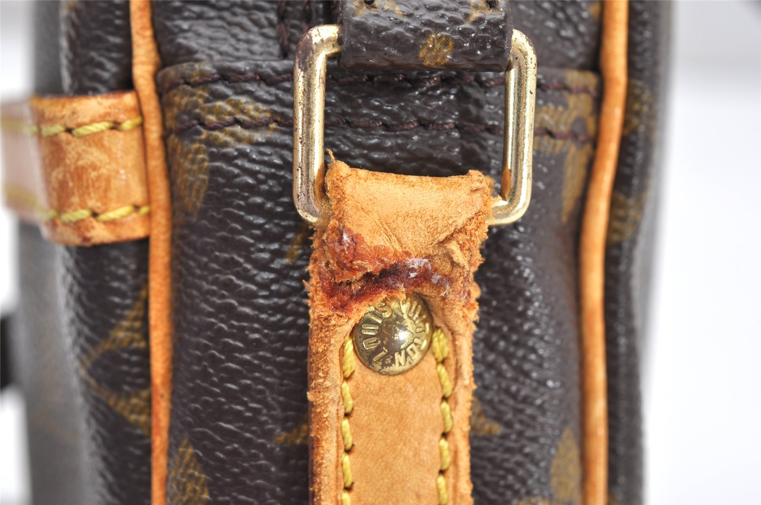 Authentic Louis Vuitton Monogram Danube Shoulder Cross Bag M45266 Junk 3656K