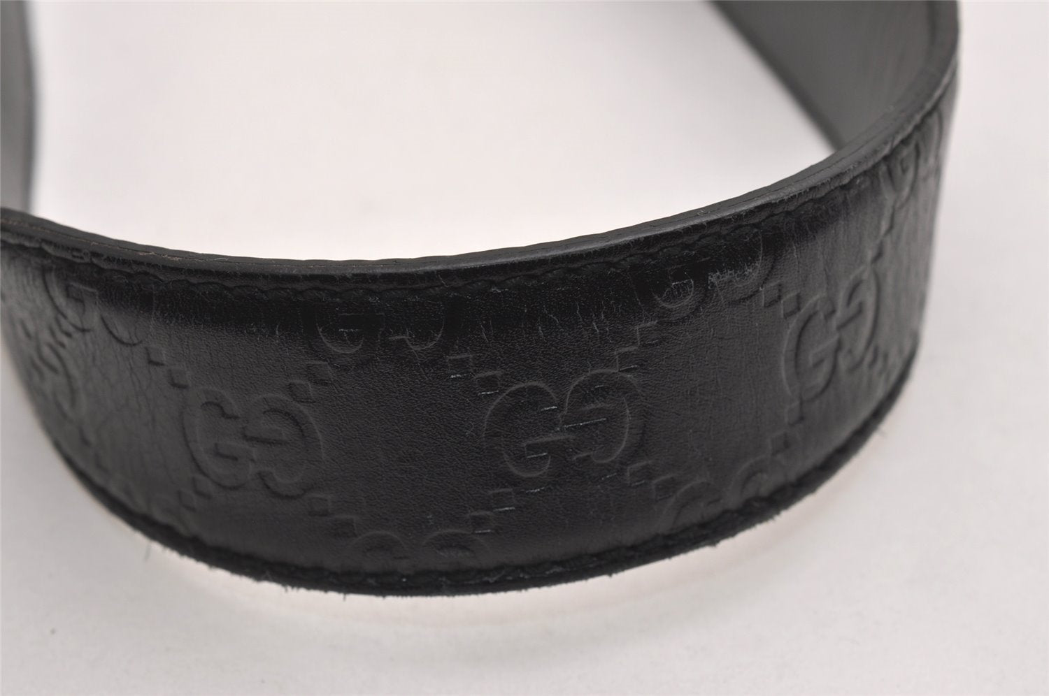 Auth GUCCI Guccissima Interlocking G Belt GG Leather 33.5