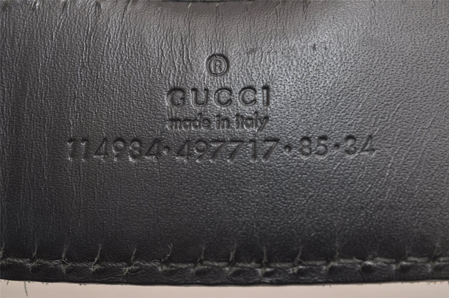 Auth GUCCI Guccissima Interlocking G Belt GG Leather 33.5