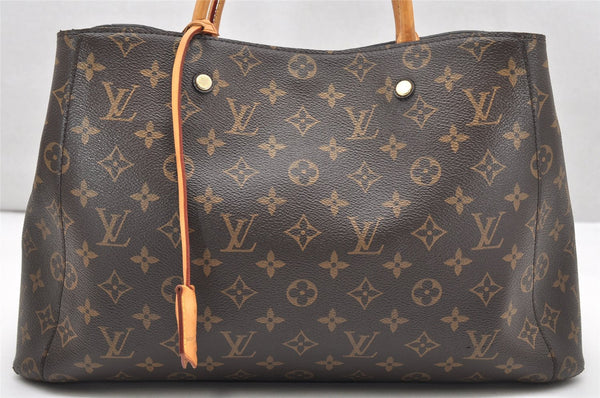 Authentic Louis Vuitton Monogram Montaigne GM 2Way Hand Bag M41067 LV 3658K