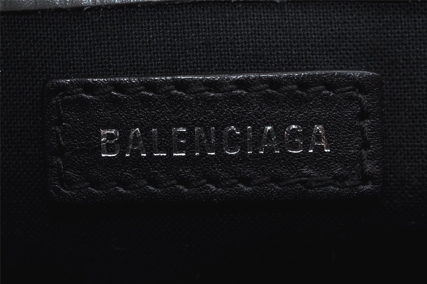 Authentic BALENCIAGA Navy Caba S Hand Bag Canvas Leather 339933 White 3659J