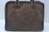 Authentic LOEWE Vintage Anagram Hand Boston Bag Purse Suede Leather Brown 3659K