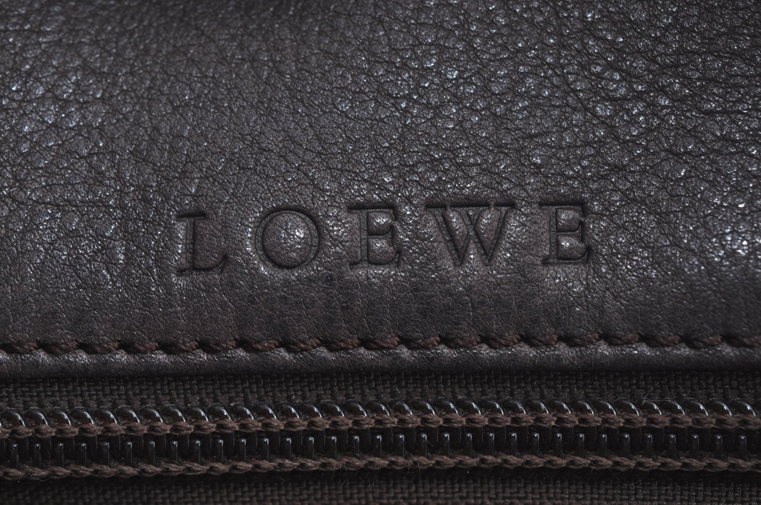 Authentic LOEWE Vintage Anagram Hand Boston Bag Purse Suede Leather Brown 3659K