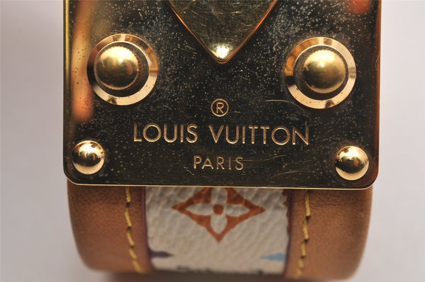 Auth Louis Vuitton Monogram Multicolor Brasserie Cerule Bangle White LV 3660J