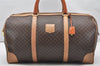 Authentic CELINE Macadam Blason Pattern Boston Hand Bag PVC Leather Brown 3660K