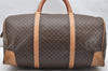 Authentic CELINE Macadam Blason Pattern Boston Hand Bag PVC Leather Brown 3660K