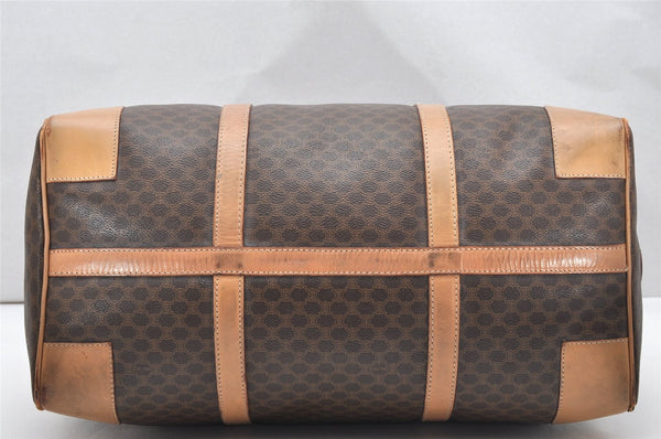 Authentic CELINE Macadam Blason Pattern Boston Hand Bag PVC Leather Brown 3660K