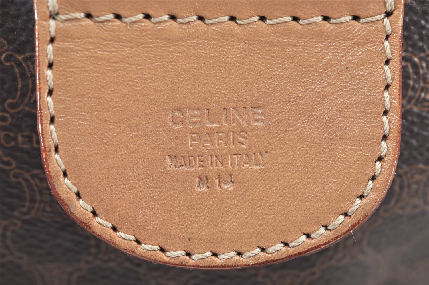 Authentic CELINE Macadam Blason Pattern Boston Hand Bag PVC Leather Brown 3660K