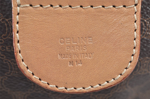 Authentic CELINE Macadam Blason Pattern Boston Hand Bag PVC Leather Brown 3660K