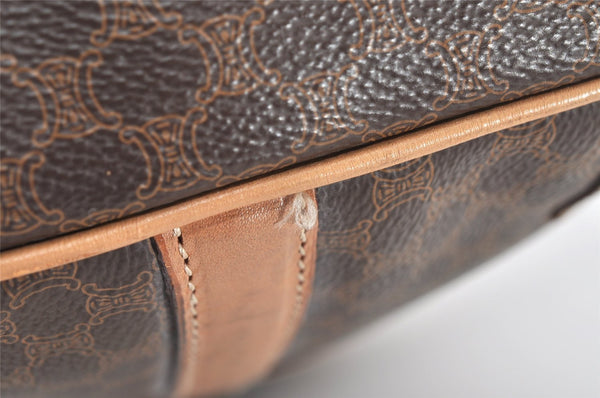 Authentic CELINE Macadam Blason Pattern Boston Hand Bag PVC Leather Brown 3660K