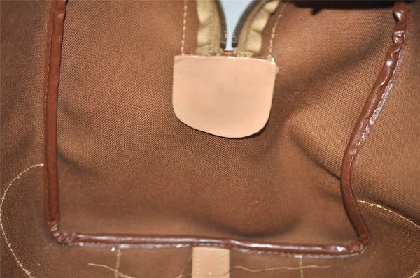 Authentic CELINE Macadam Blason Pattern Boston Hand Bag PVC Leather Brown 3660K