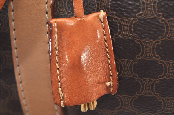 Authentic CELINE Macadam Blason Pattern Boston Hand Bag PVC Leather Brown 3660K