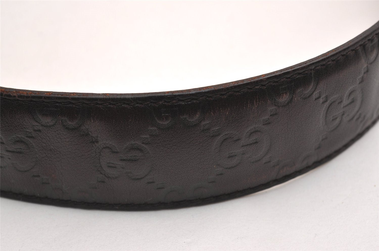 Auth GUCCI Guccissima Interlocking G Belt GG Leather 33.4