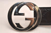 Auth GUCCI Guccissima Interlocking G Belt GG Leather 33.4" 114984 Brown 3661J