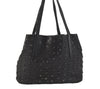 Authentic JIMMY CHOO Vintage Star Studs Leather Shoulder Tote Bag Black 3661K