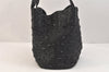 Authentic JIMMY CHOO Vintage Star Studs Leather Shoulder Tote Bag Black 3661K