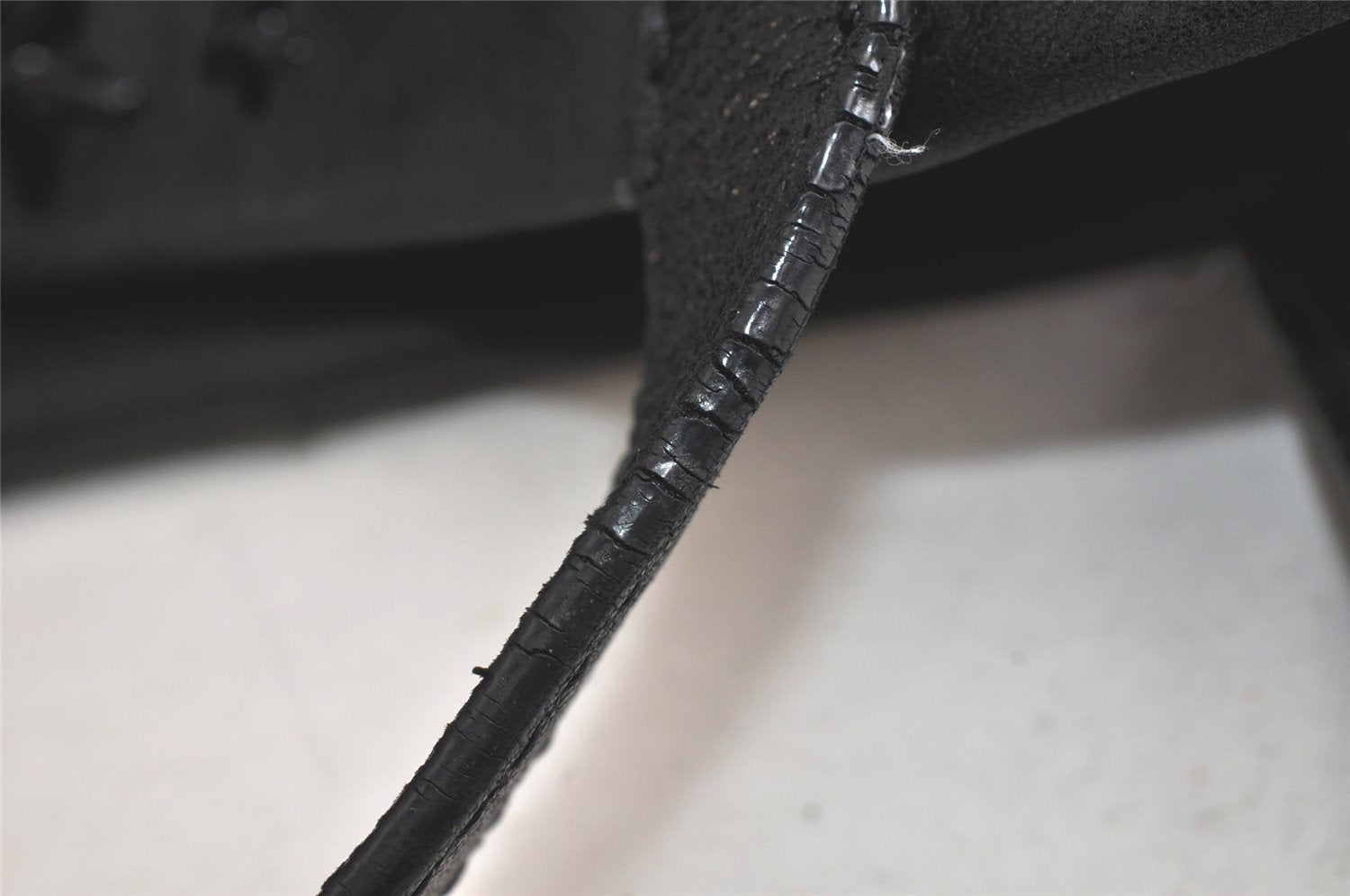 Authentic JIMMY CHOO Vintage Star Studs Leather Shoulder Tote Bag Black 3661K