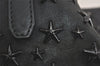 Authentic JIMMY CHOO Vintage Star Studs Leather Shoulder Tote Bag Black 3661K