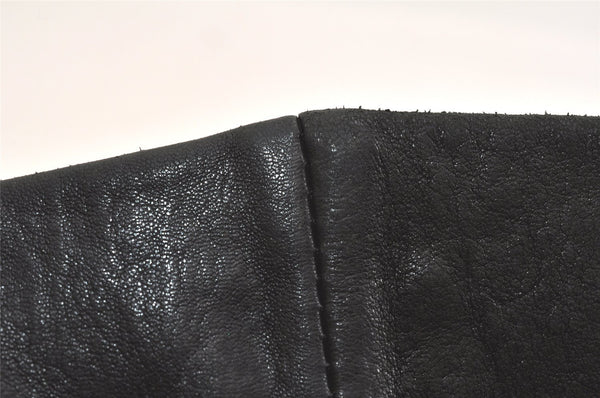 Authentic JIMMY CHOO Vintage Star Studs Leather Shoulder Tote Bag Black 3661K