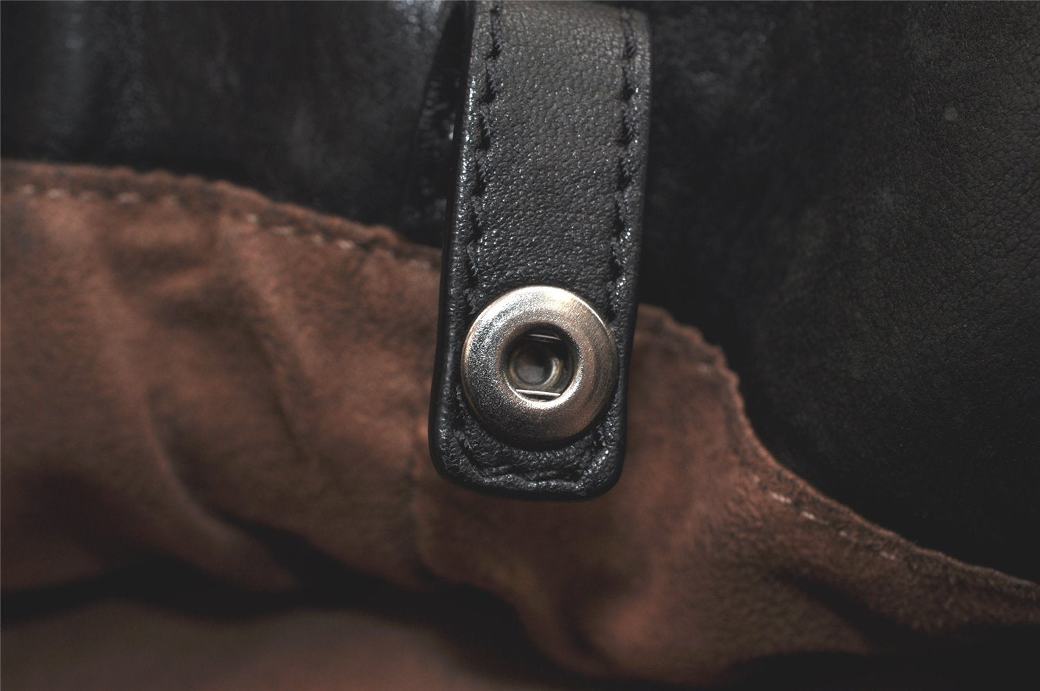 Authentic JIMMY CHOO Vintage Star Studs Leather Shoulder Tote Bag Black 3661K