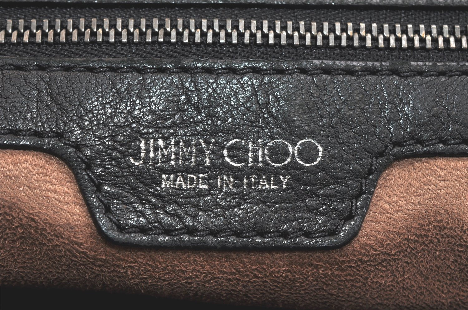 Authentic JIMMY CHOO Vintage Star Studs Leather Shoulder Tote Bag Black 3661K