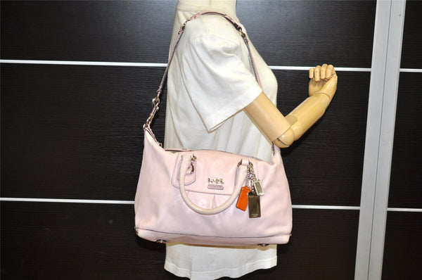 Authentic COACH Vintage 2Way Shoulder Hand Bag Leather 12937 Pink 3662K