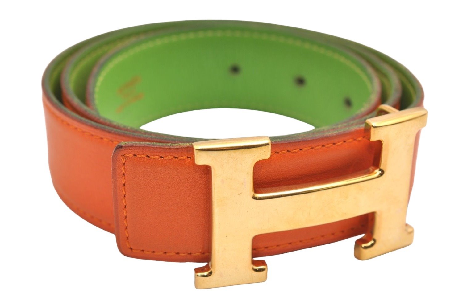 Authentic HERMES Constance Leather Belt Size 72cm 28.3