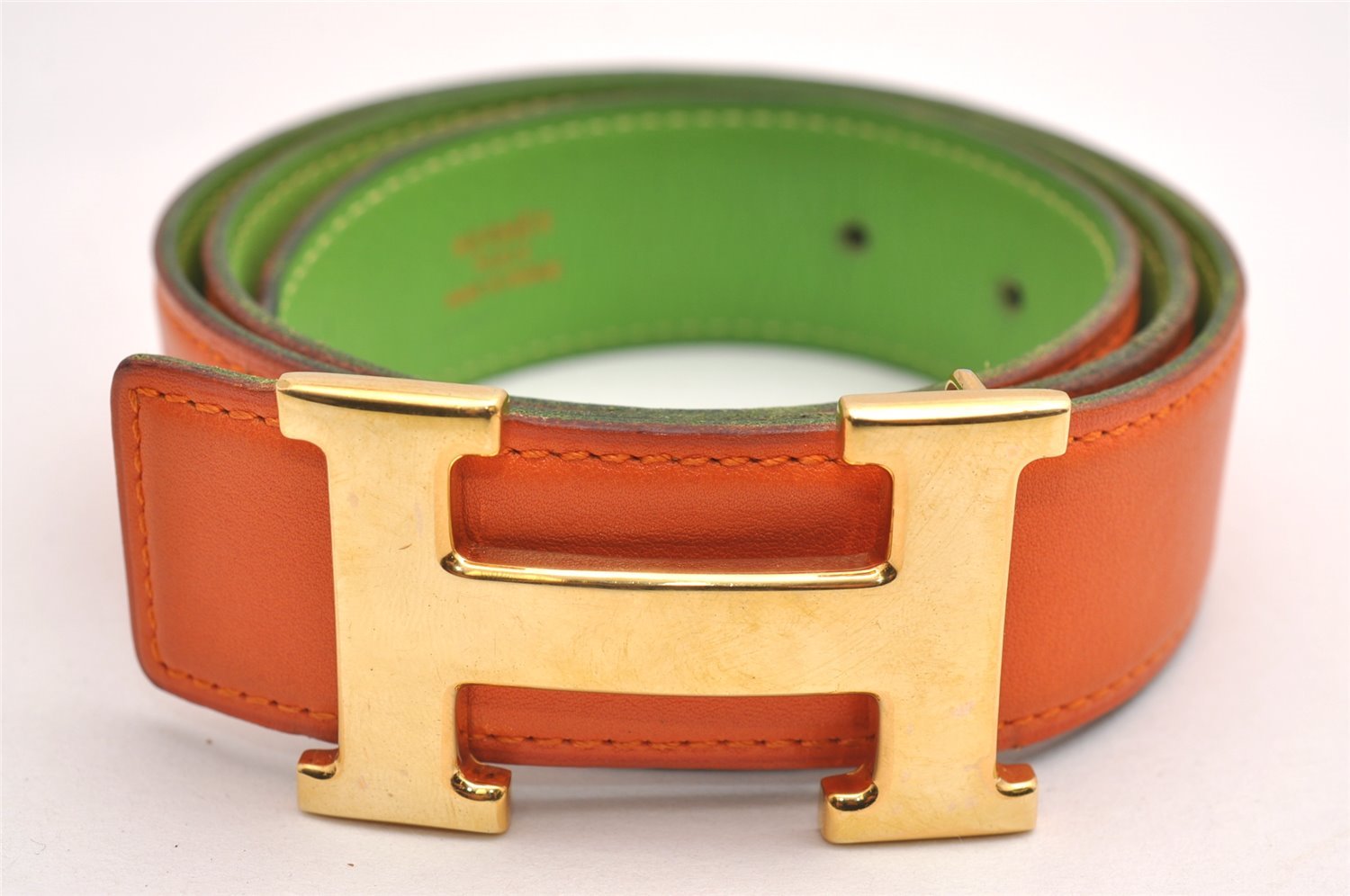 Authentic HERMES Constance Leather Belt Size 72cm 28.3