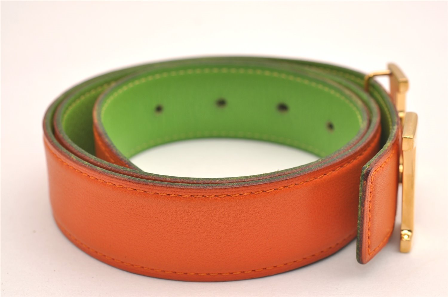 Authentic HERMES Constance Leather Belt Size 72cm 28.3