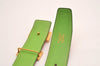 Authentic HERMES Constance Leather Belt Size 72cm 28.3" Orange Green 3663J