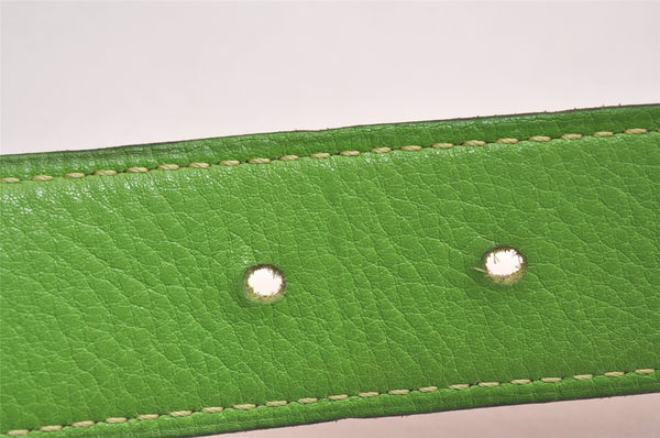 Authentic HERMES Constance Leather Belt Size 72cm 28.3" Orange Green 3663J