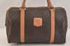 Authentic CELINE Macadam Blason Pattern Hand Boston Bag PVC Leather Brown 3663K