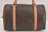 Authentic CELINE Macadam Blason Pattern Hand Boston Bag PVC Leather Brown 3663K