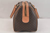 Authentic CELINE Macadam Blason Pattern Hand Boston Bag PVC Leather Brown 3663K