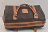 Authentic CELINE Macadam Blason Pattern Hand Boston Bag PVC Leather Brown 3663K